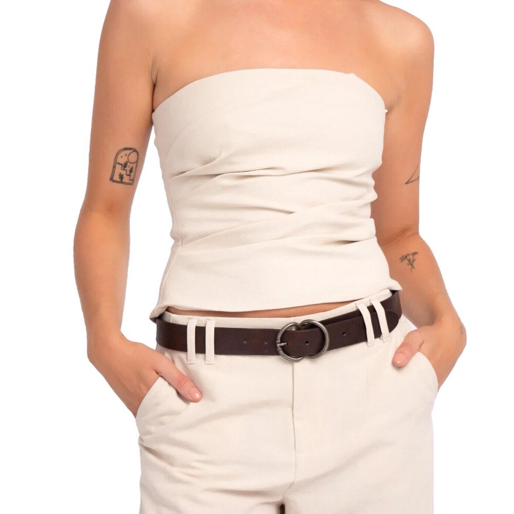 NWT Amsterdam Heritage Vicky Brown Leather Belt NEW- Sz 85 (33.4) INCHES